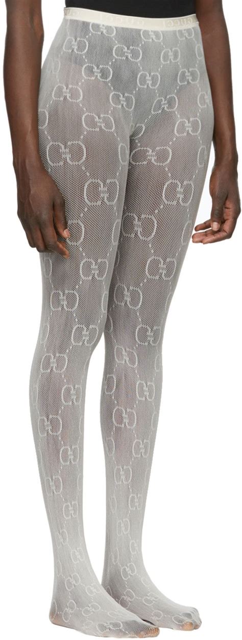 gucci off-white gg tights|gucci distressed tights.